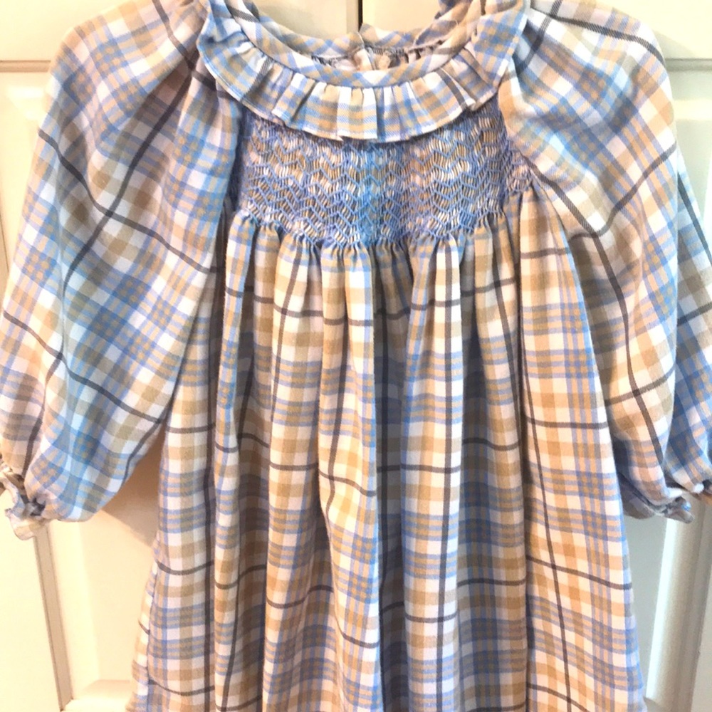 Shrimp and Grits long sleeve smocked dress